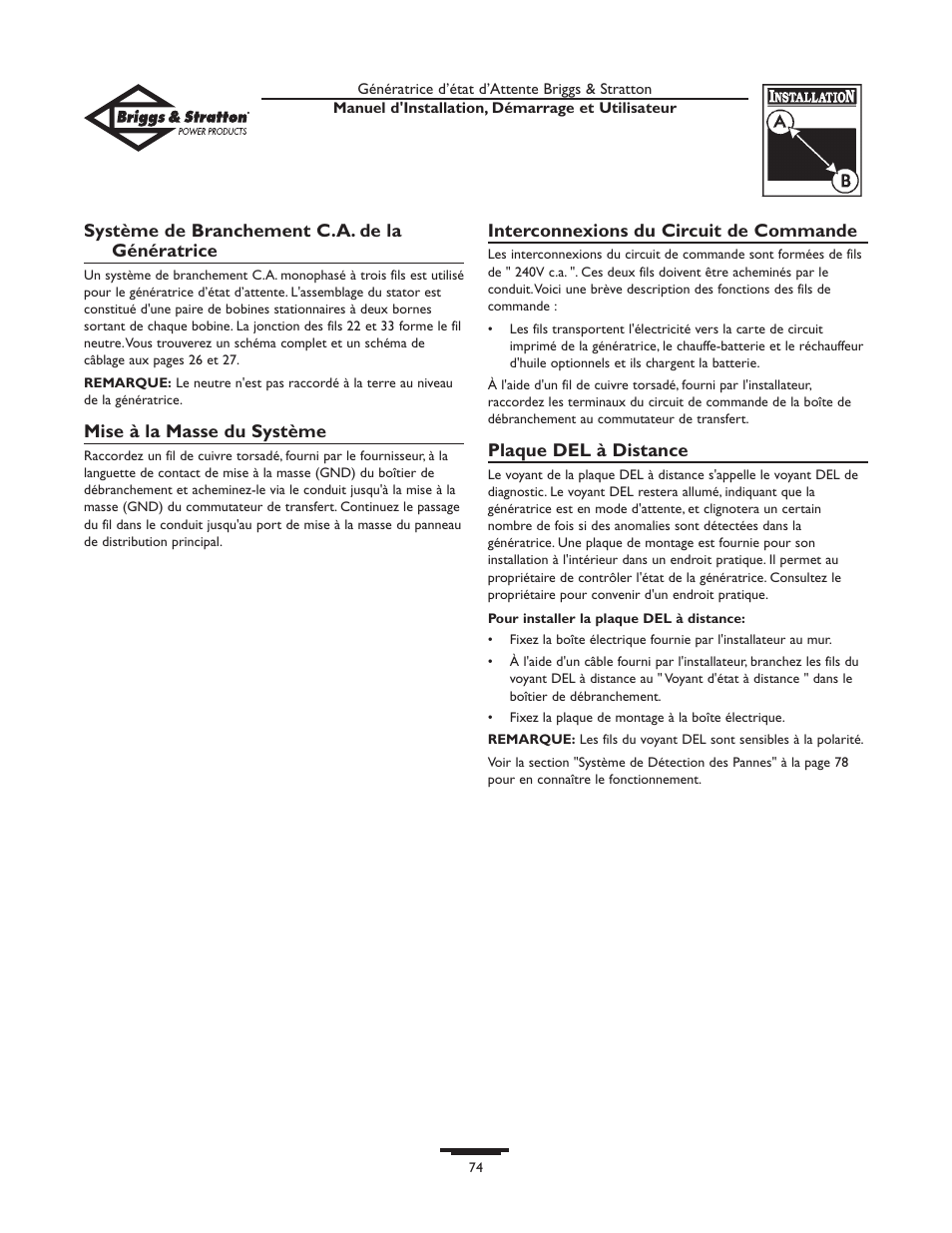 Briggs & Stratton 01897-0 User Manual | Page 74 / 84