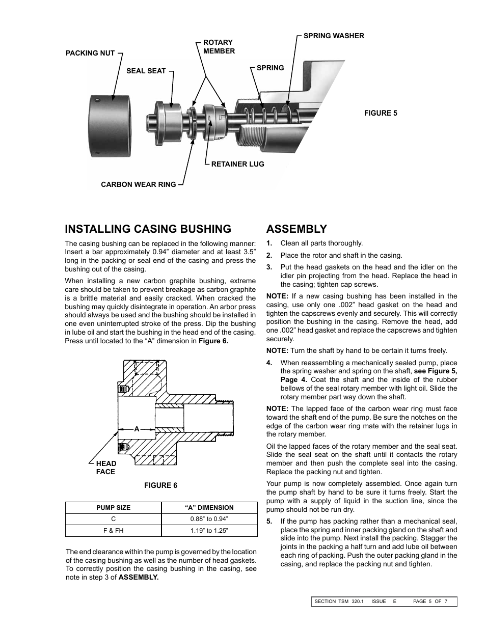 Installing casing bushing, Assembly | Viking Pump TSM320.1: C-FH 56/456 User Manual | Page 5 / 7