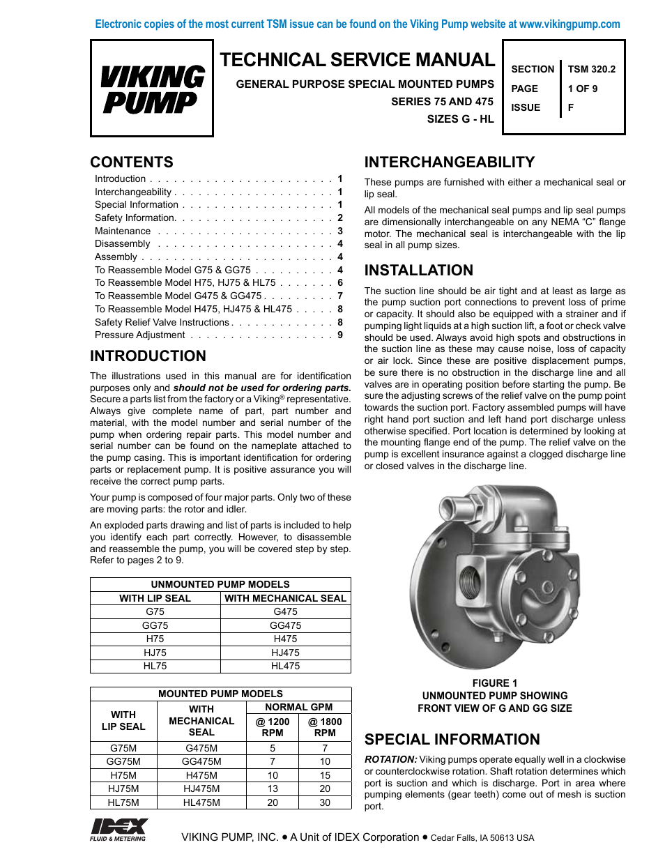 Viking Pump TSM320.2: GG-HL 75/475 User Manual | 9 pages