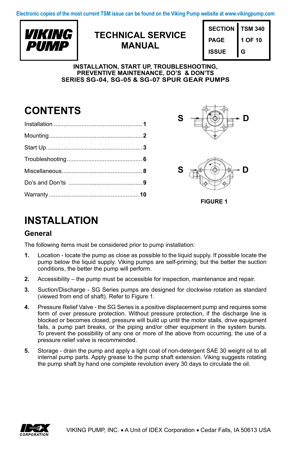 Viking Pump TSM340.0: SG-04, -05, -07 User Manual | 10 pages