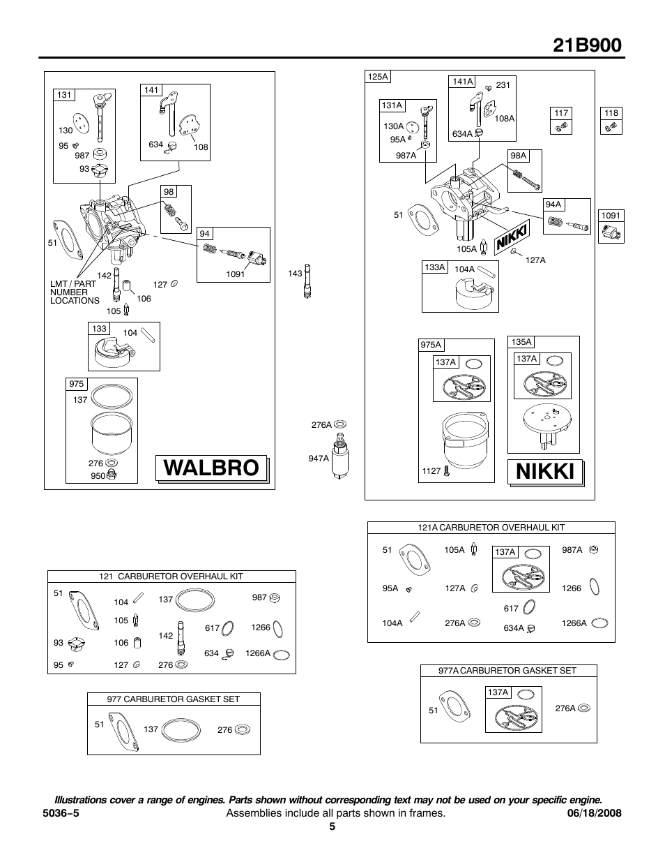 Walbro, Nikki | Briggs & Stratton 21B900 User Manual | Page 5 / 17