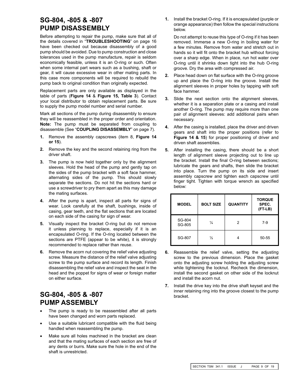 Viking Pump TSM341.1: SG Mag Drive Series User Manual | Page 9 / 19