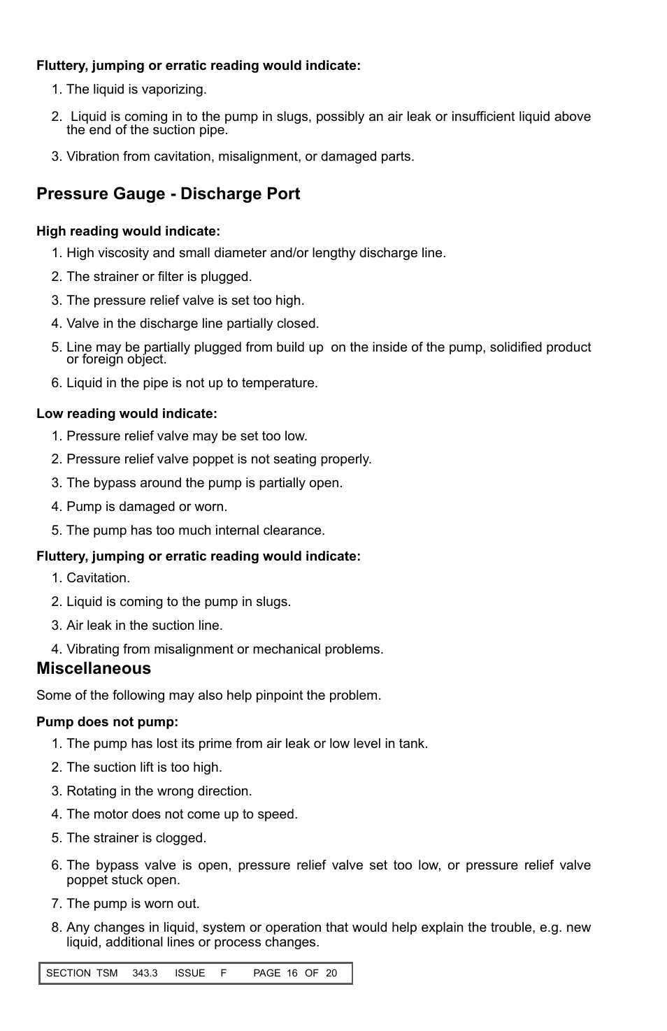 Pressure gauge - discharge port, Miscellaneous | Viking Pump TSM343.3: Vi-Corr Pumps User Manual | Page 16 / 20