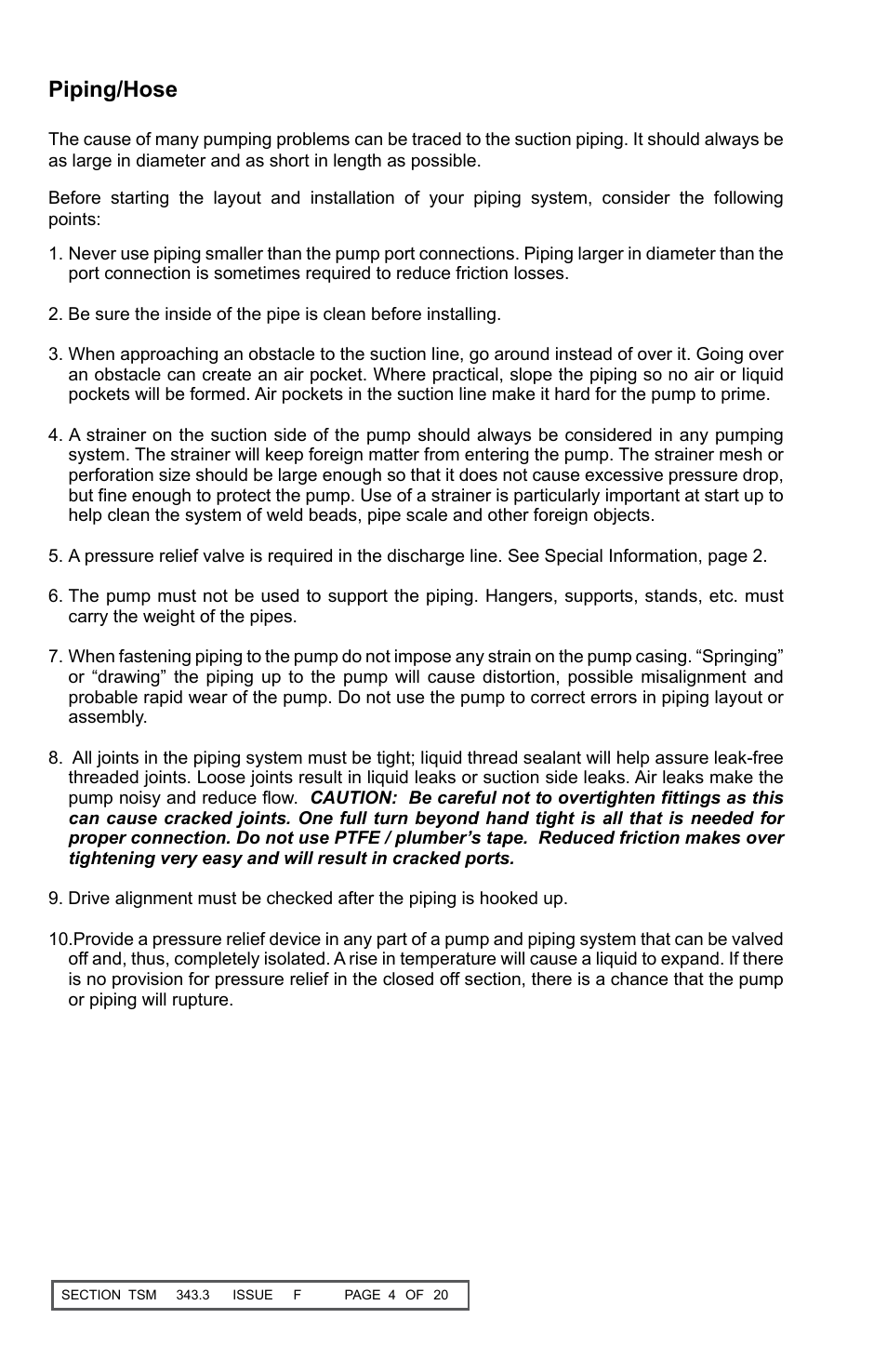 Piping/hose | Viking Pump TSM343.3: Vi-Corr Pumps User Manual | Page 4 / 20