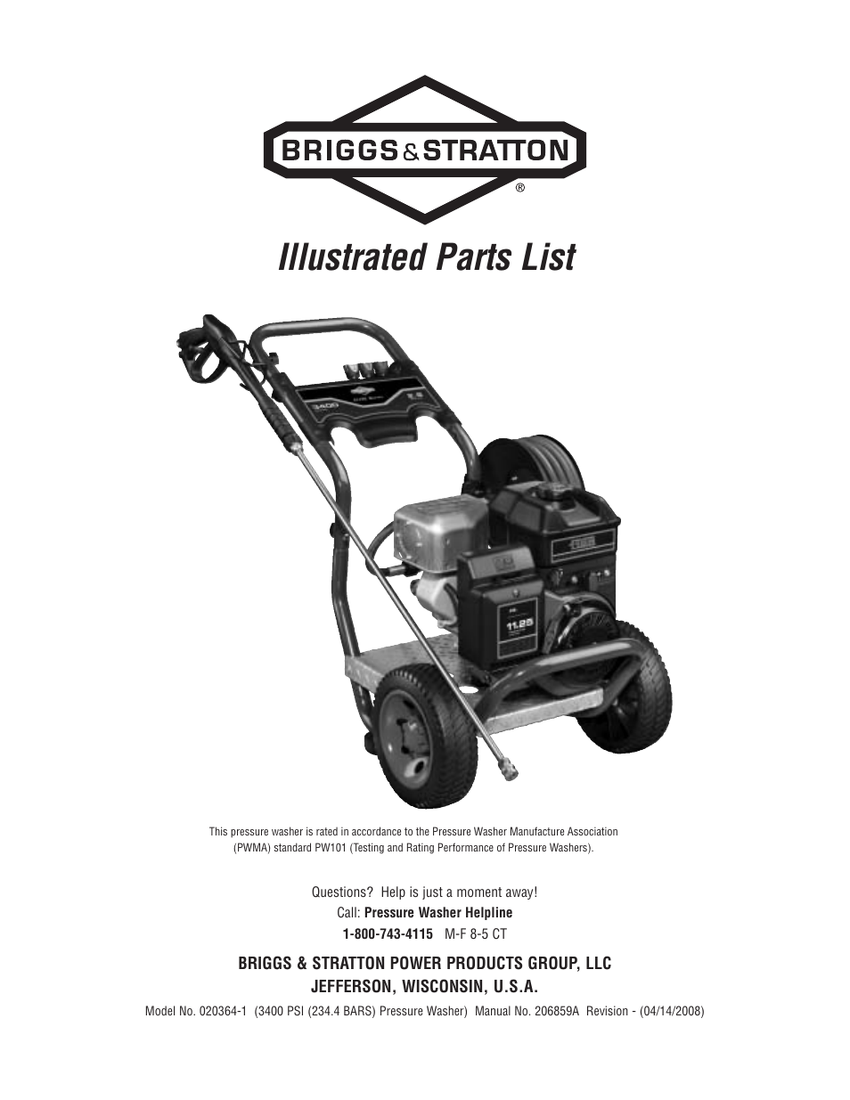 Briggs & Stratton 020364-1 User Manual | 3 pages