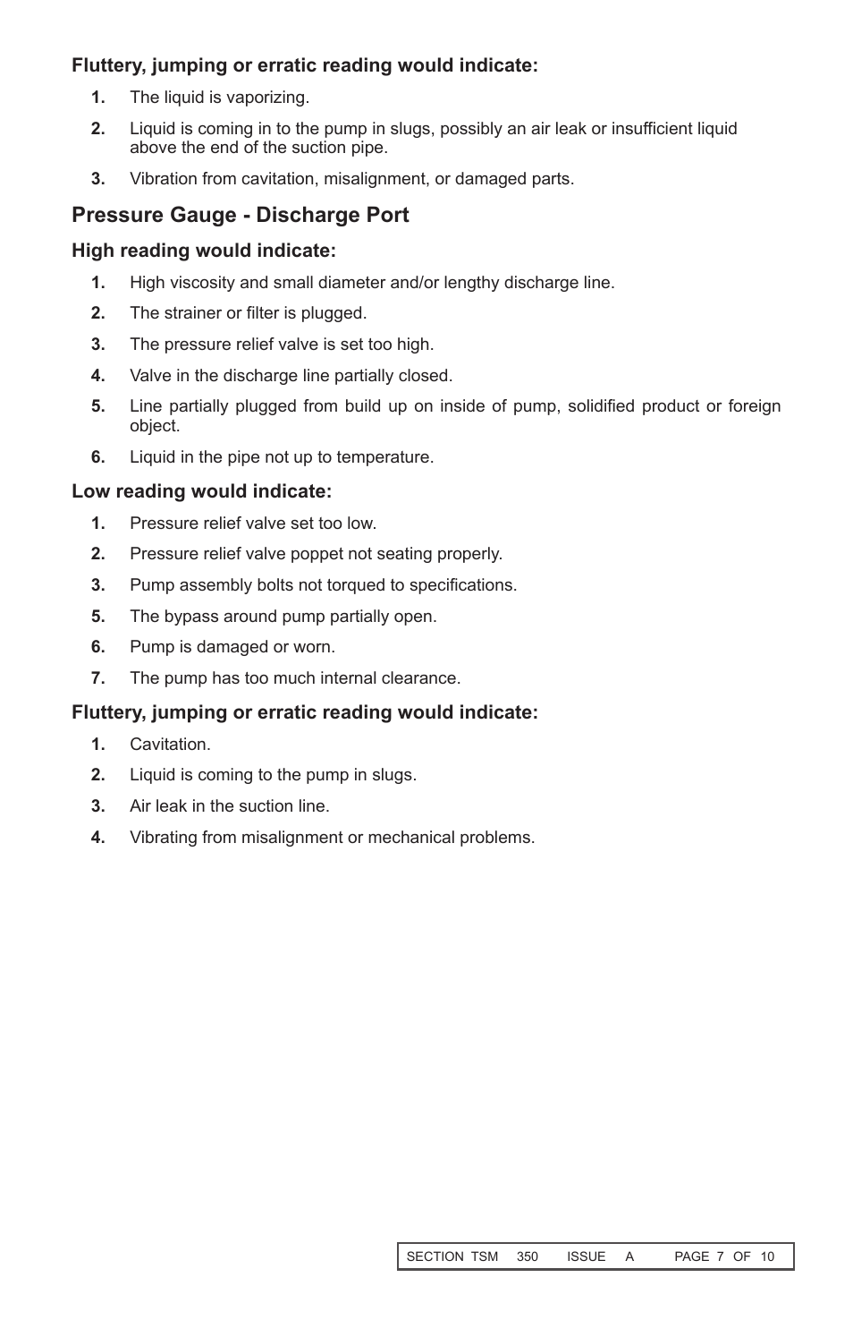 Pressure gauge - discharge port | Viking Pump TSM350 HG-08/HG-10 Helical Gear Pumps User Manual | Page 7 / 10