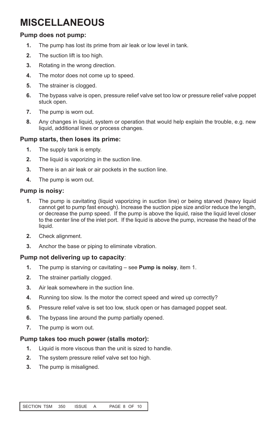 Miscellaneous | Viking Pump TSM350 HG-08/HG-10 Helical Gear Pumps User Manual | Page 8 / 10