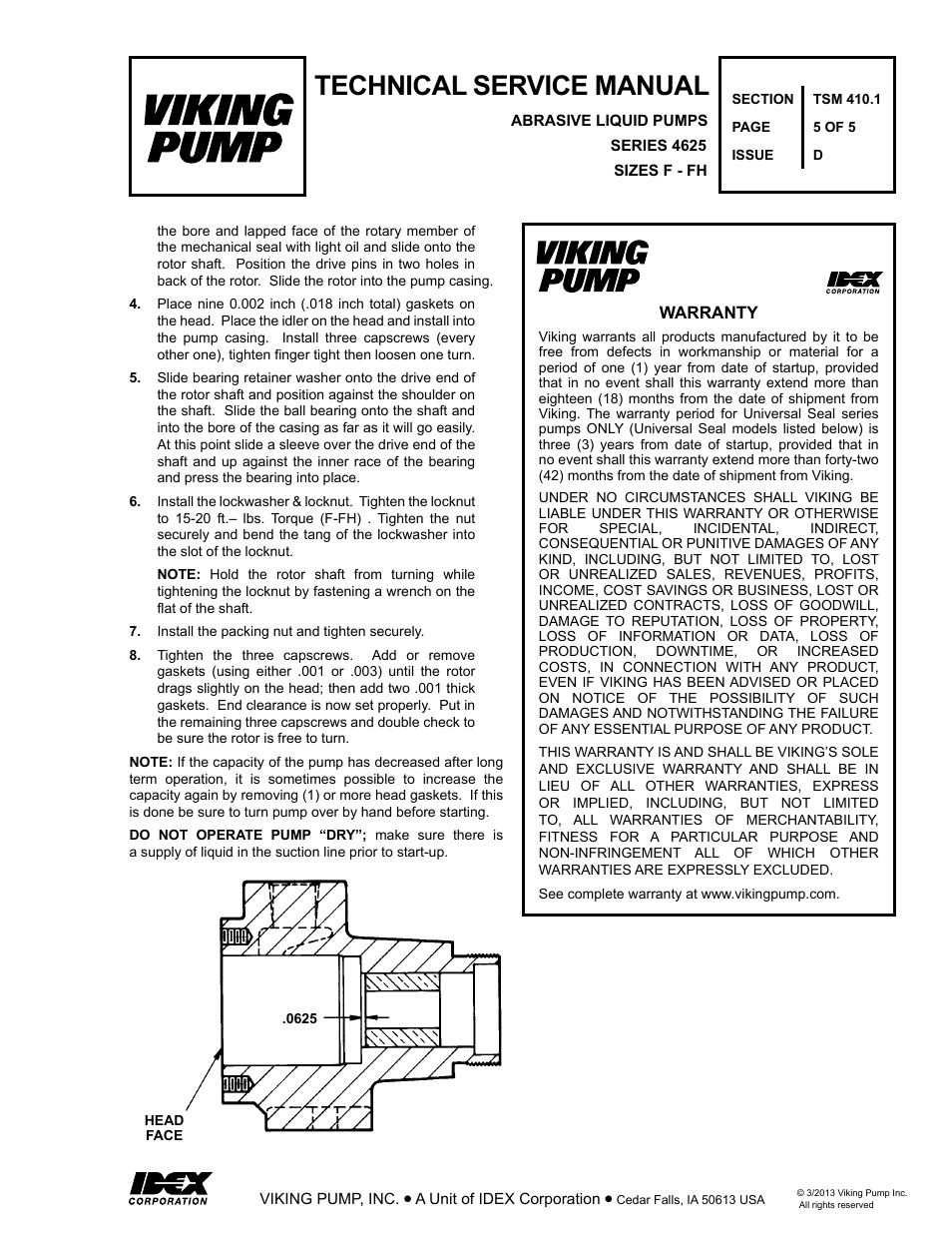 Technical service manual | Viking Pump TSM410.1: F-FH 4625 User Manual | Page 5 / 5