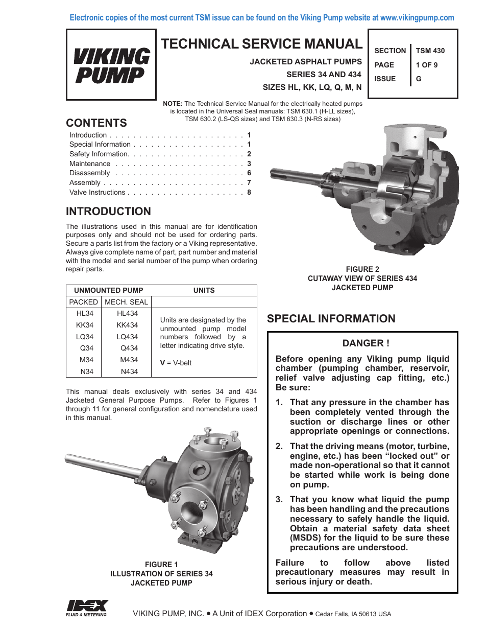 Viking Pump TSM430: HL-N 34/434 User Manual | 9 pages