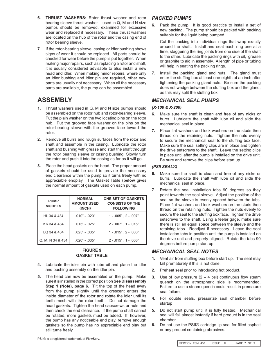 Assembly | Viking Pump TSM430: HL-N 34/434 User Manual | Page 7 / 9