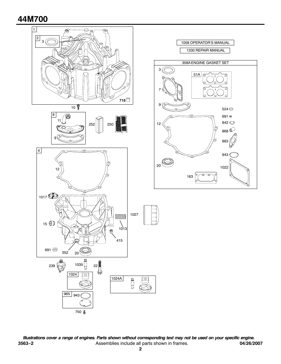 Briggs & Stratton 44M700 User Manual | Page 2 / 12