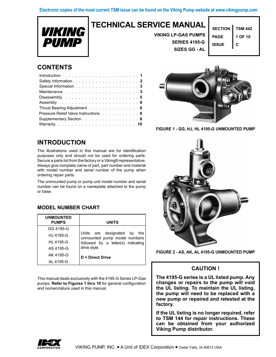 Viking Pump TSM442: GG-AL 4195-G LP-Gas User Manual | 10 pages