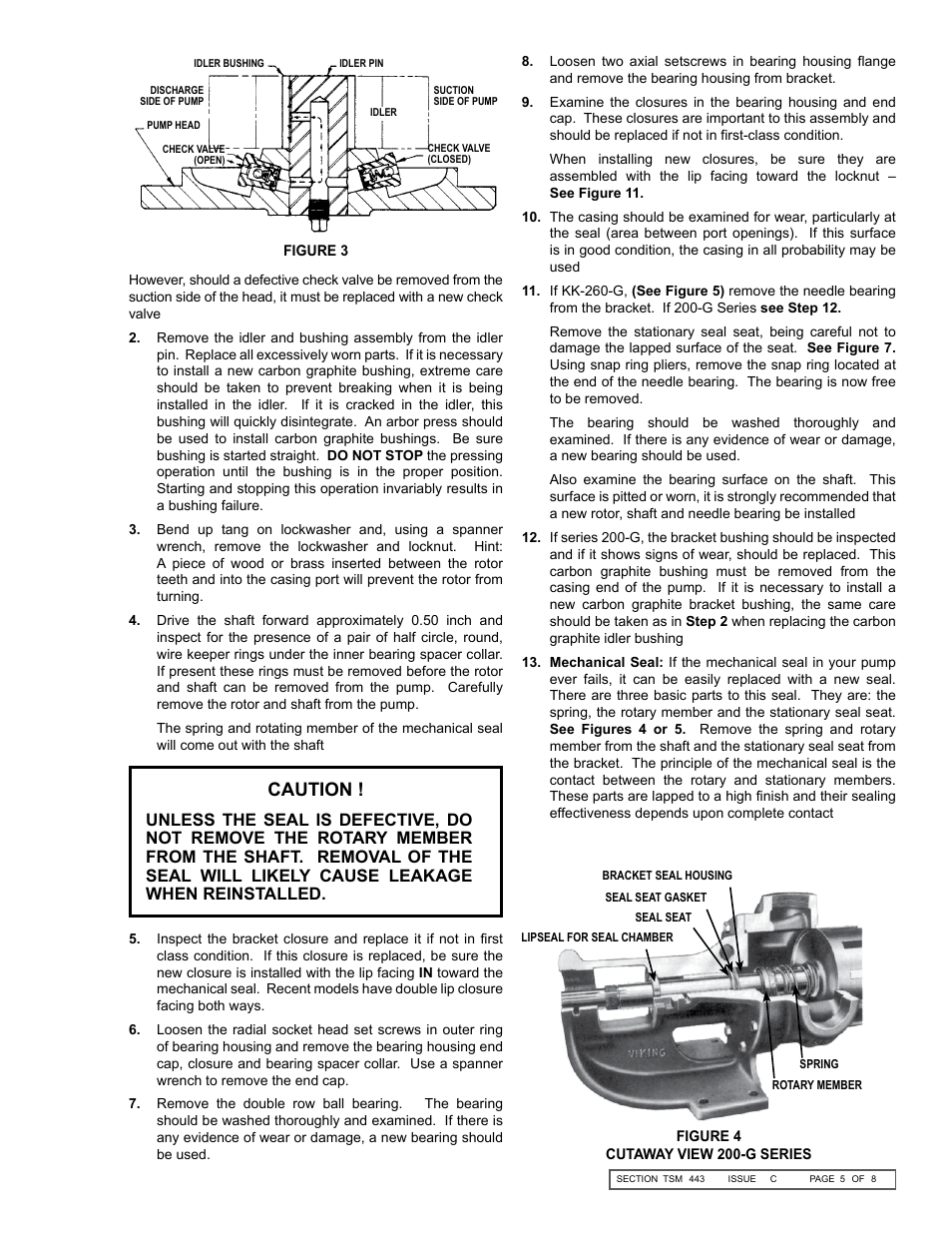 Caution | Viking Pump TSM443: K-LL 4205-G LP Gas User Manual | Page 5 / 8