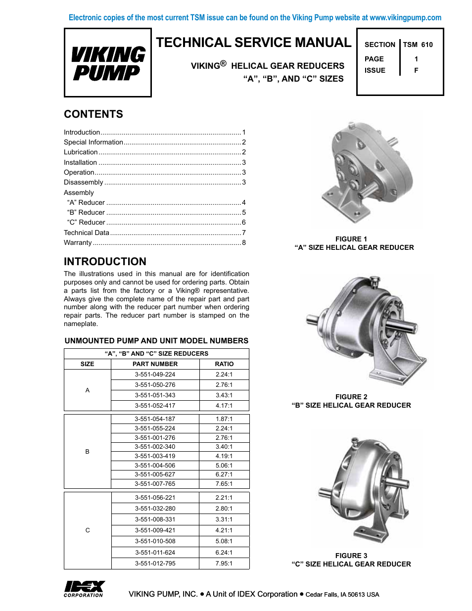 Viking Pump TSM610: Offset Gear Reducers User Manual | 8 pages