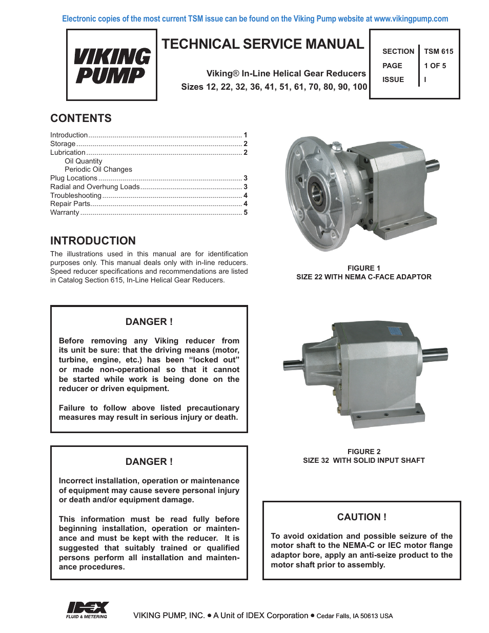 Viking Pump TSM615: In-line Gear Reducers User Manual | 5 pages