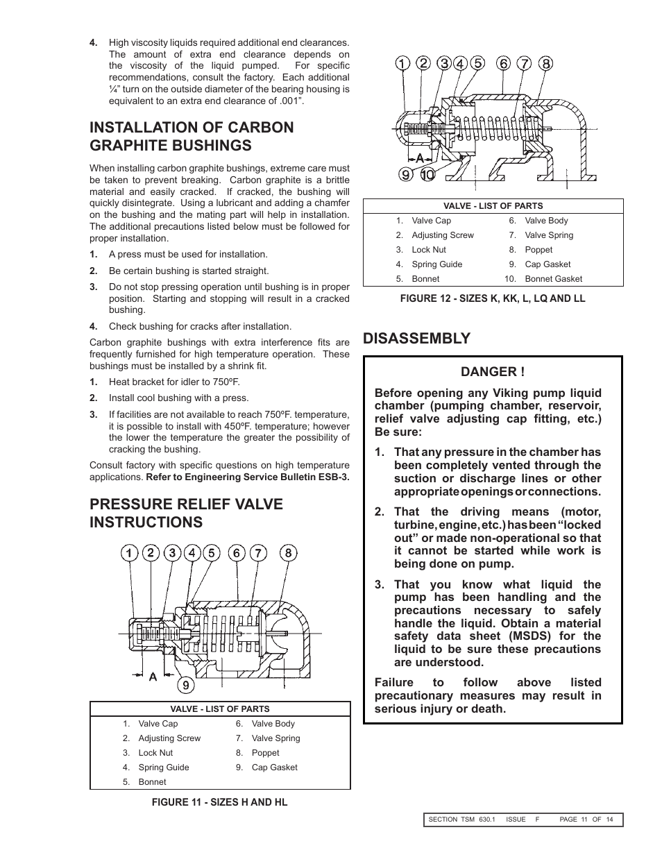 Disassembly, Danger | Viking Pump TSM630.1: H-LL Universal Seal User Manual | Page 11 / 14