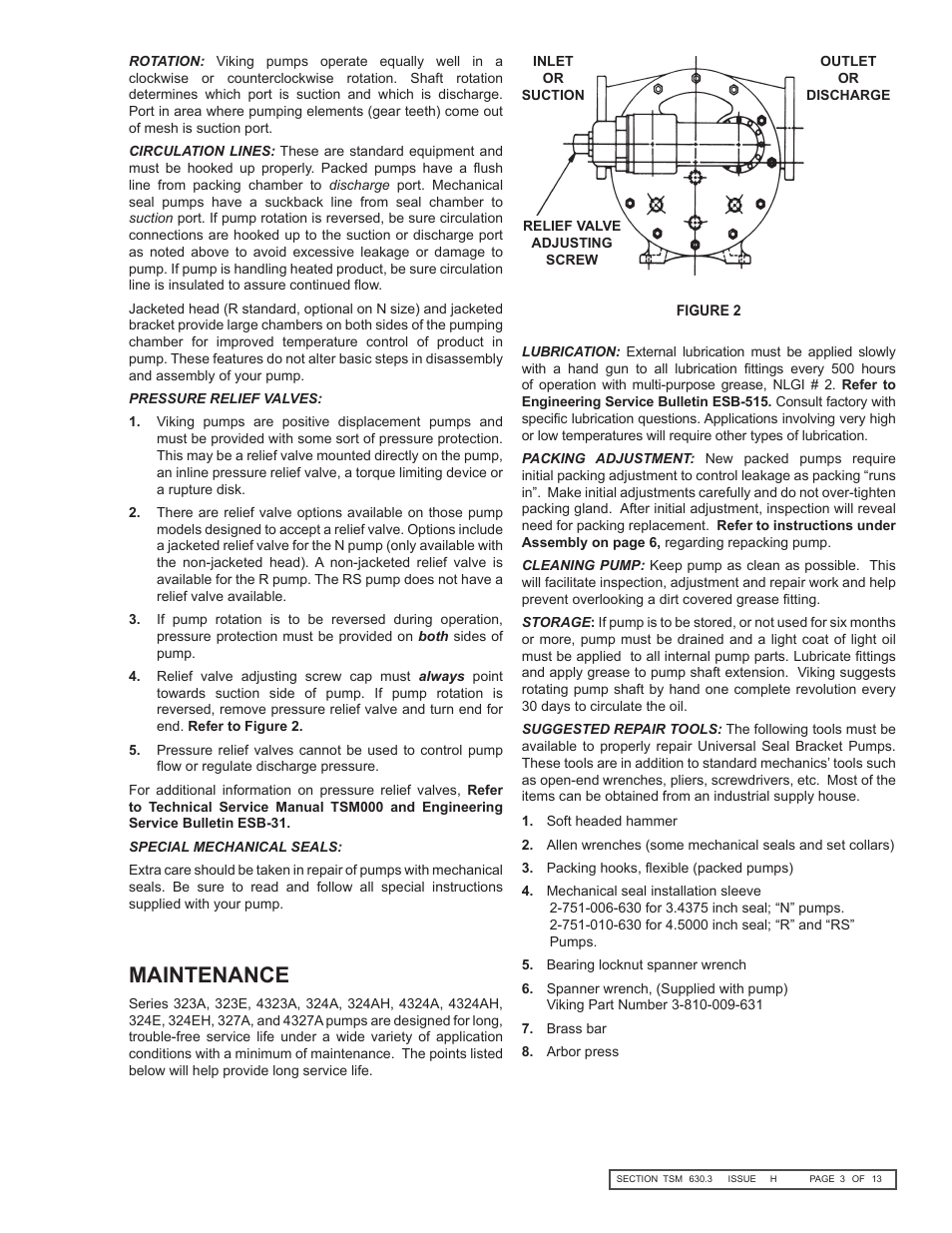 Maintenance | Viking Pump TSM630.3: N-RS Universal Seal User Manual | Page 3 / 13