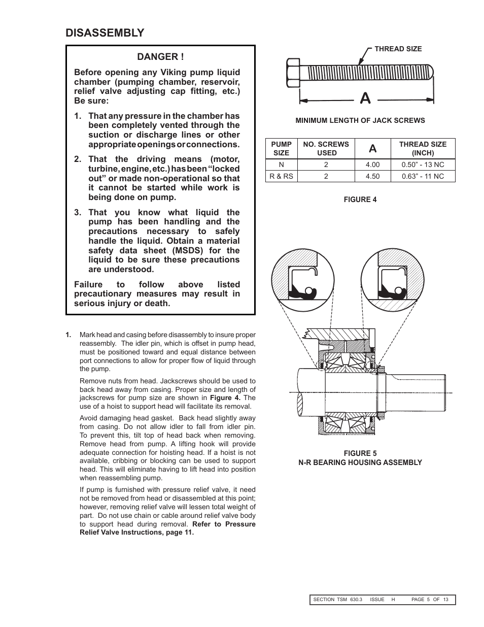 Disassembly | Viking Pump TSM630.3: N-RS Universal Seal User Manual | Page 5 / 13