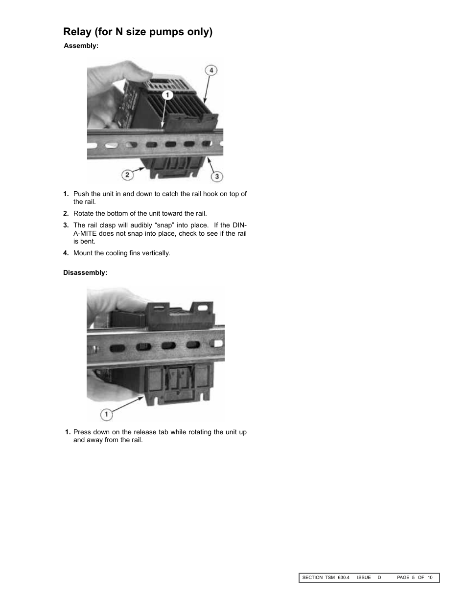 Relay (for n size pumps only) | Viking Pump TSM630.4: K-QS 124E Controller User Manual | Page 5 / 10