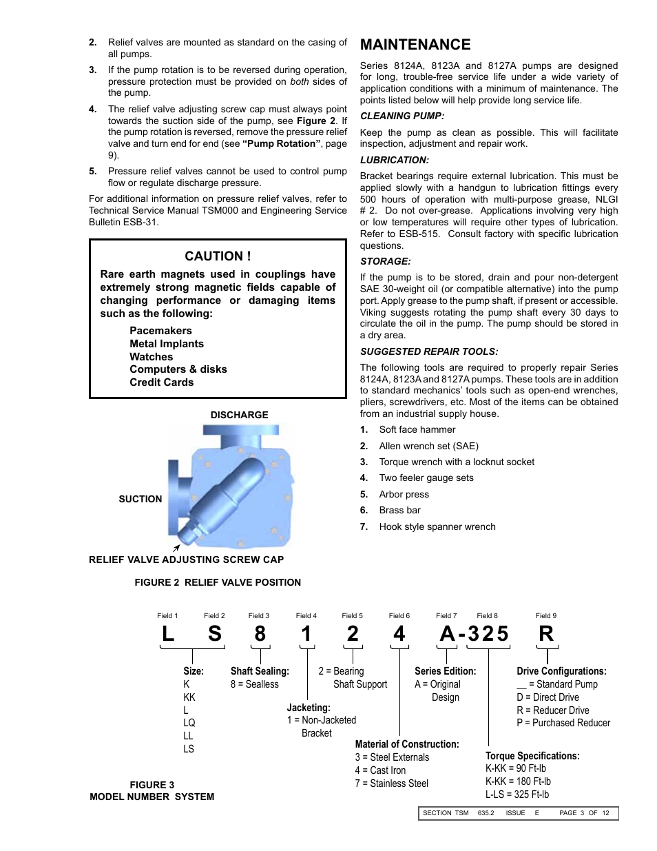 Maintenance, Caution | Viking Pump TSM635.2: K-LS Universal Mag Drive User Manual | Page 3 / 12