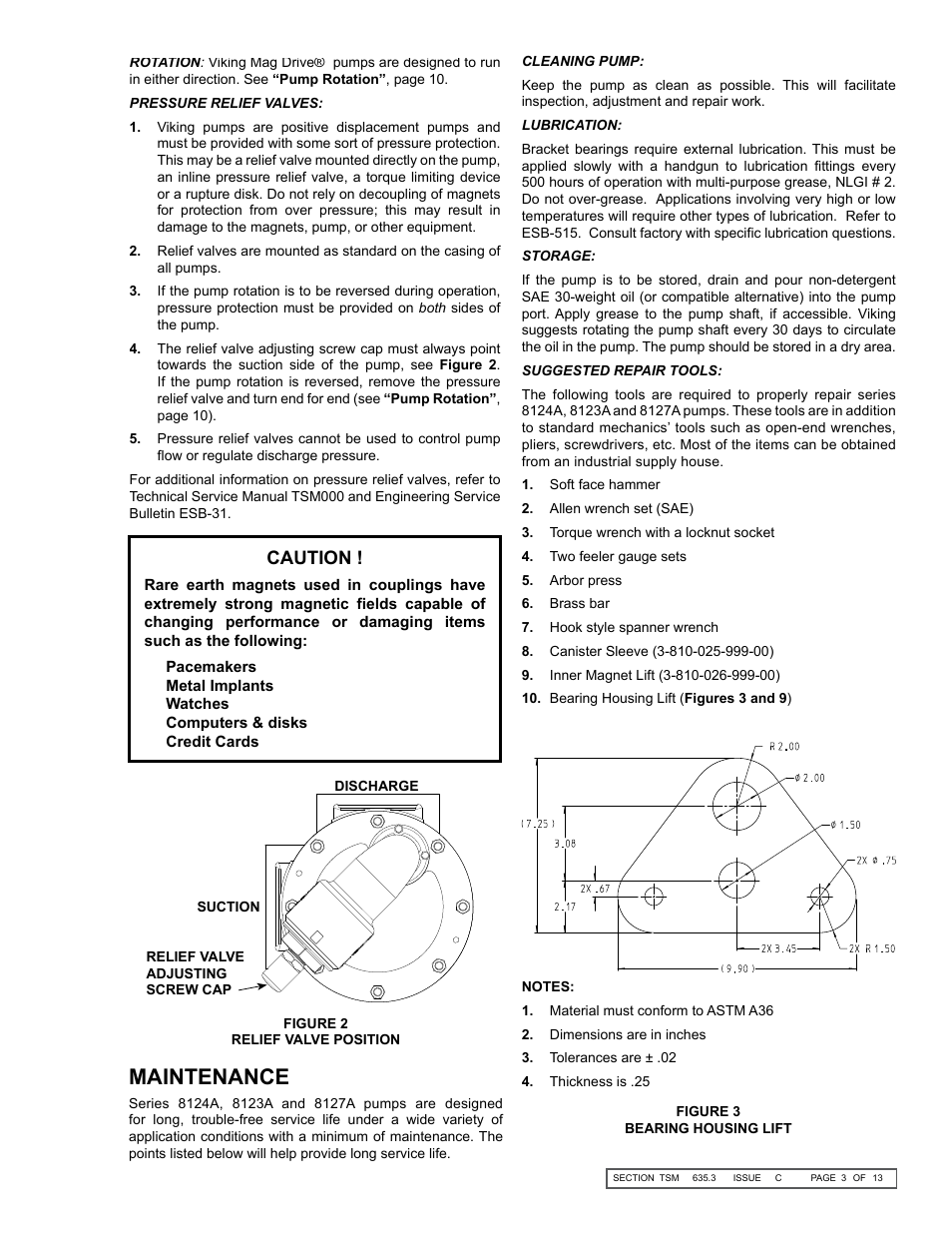 Maintenance, Caution | Viking Pump TSM635.3: Q-QS Universal Mag Drive User Manual | Page 3 / 13