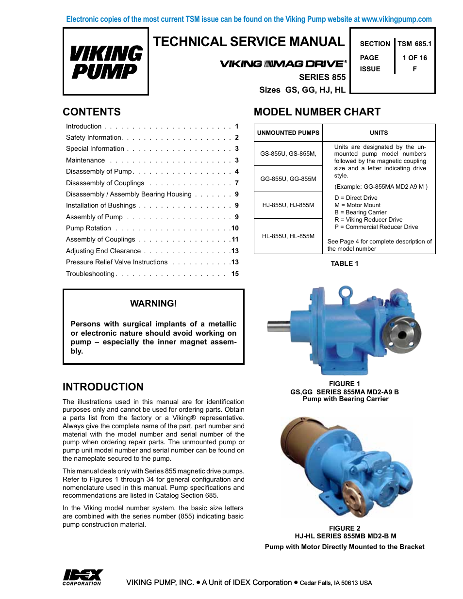 Viking Pump TSM685.1: GS-HL 855 User Manual | 16 pages