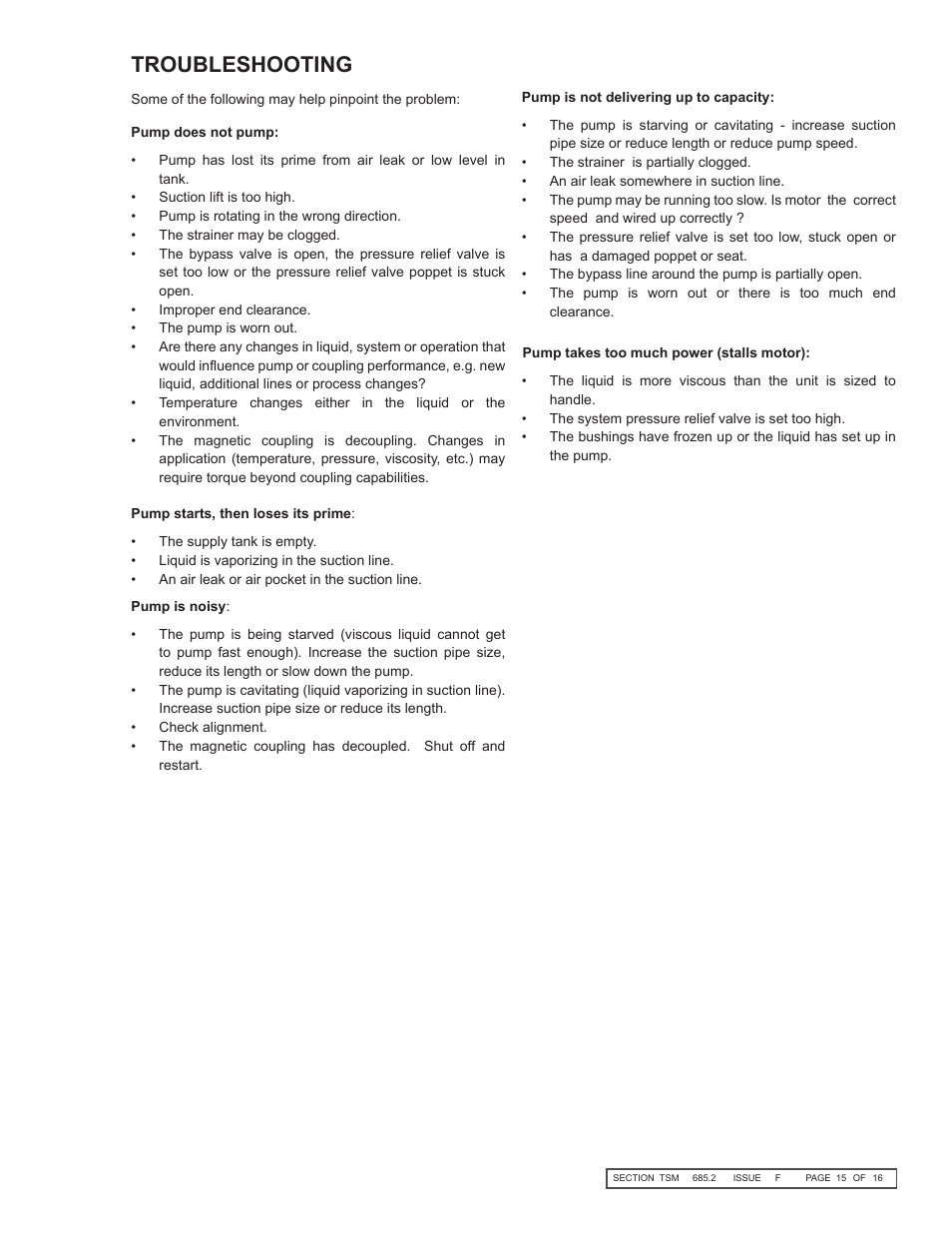 Troubleshooting | Viking Pump TSM685.2: AS-KKE 855 User Manual | Page 15 / 16