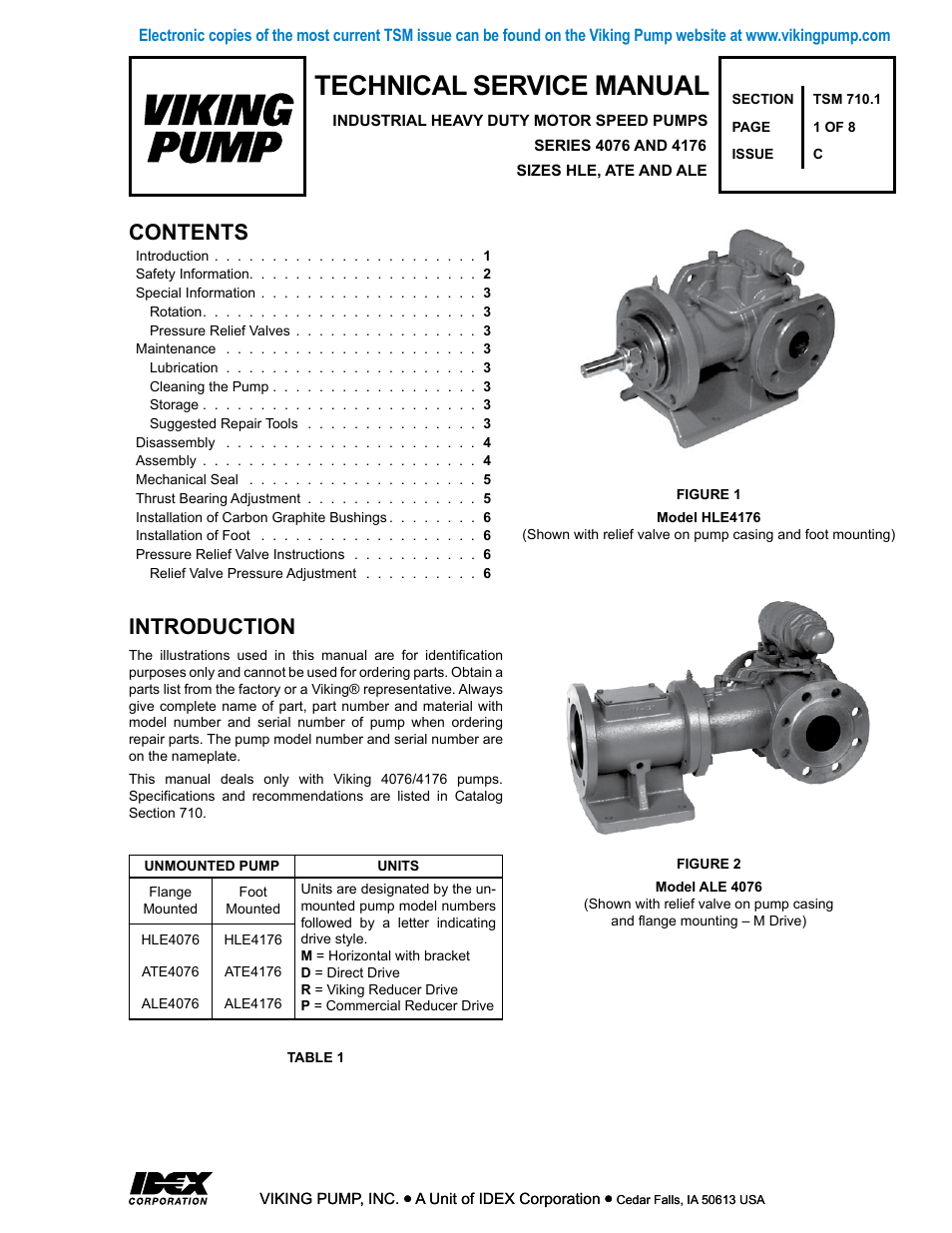 Viking Pump TSM710.1: HLE-ALE 4076/4176 User Manual | 8 pages