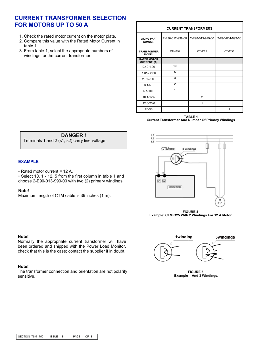 Danger | Viking Pump TSM750: M10 Power Load Monitor User Manual | Page 4 / 8