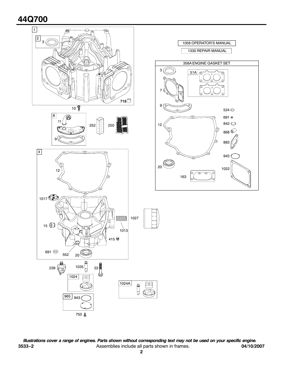 Briggs & Stratton 44Q700 User Manual | Page 2 / 12