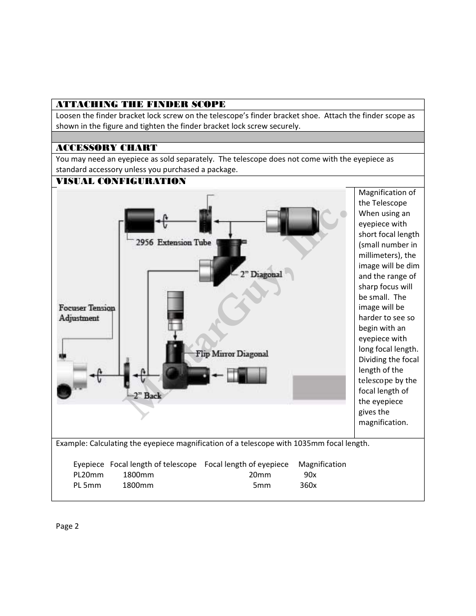 Mrstarguy, inc | Vixen VMC200L User Manual | Page 3 / 4