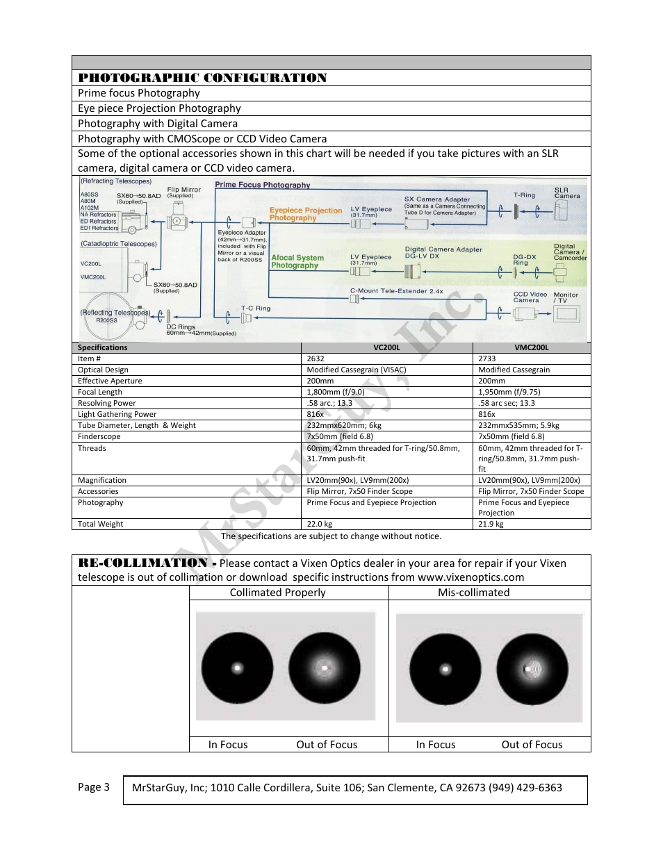 Mrstarguy, inc | Vixen VMC200L User Manual | Page 4 / 4