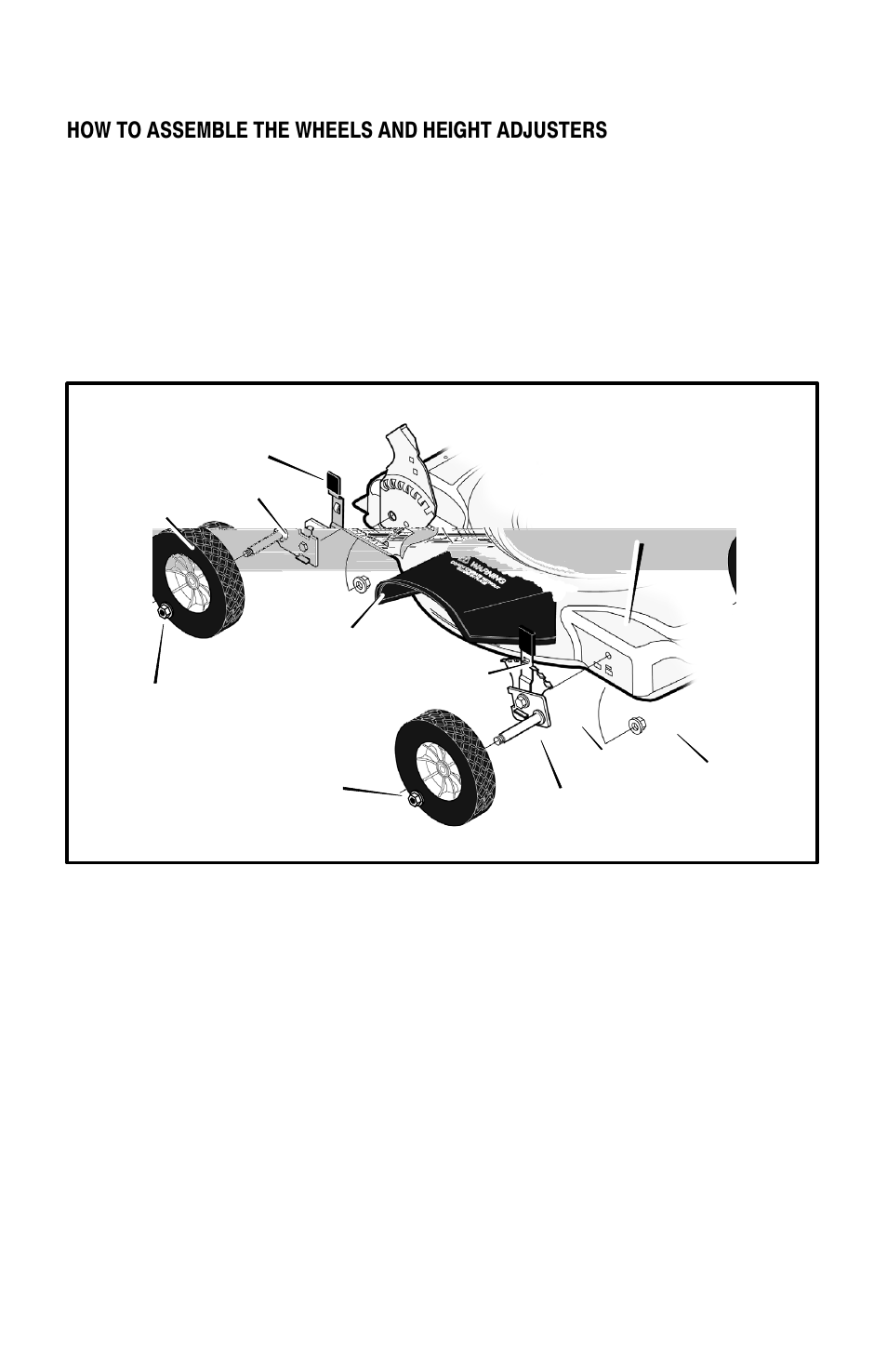 Preparation, How to assemble the wheels and height adjusters | Briggs & Stratton Push User Manual | Page 15 / 28