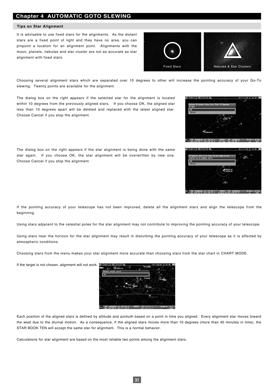 Chapter 4 automatic goto slewing | Vixen Sphinx SXP User Manual | Page 31 / 102