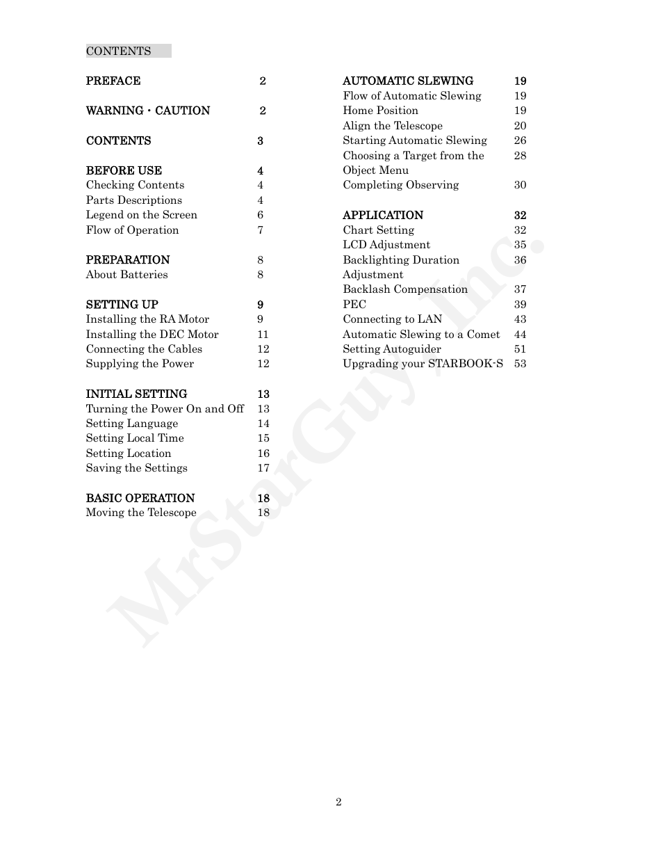 Mrstarguy, inc | Vixen STARBOOK-S User Manual | Page 2 / 61