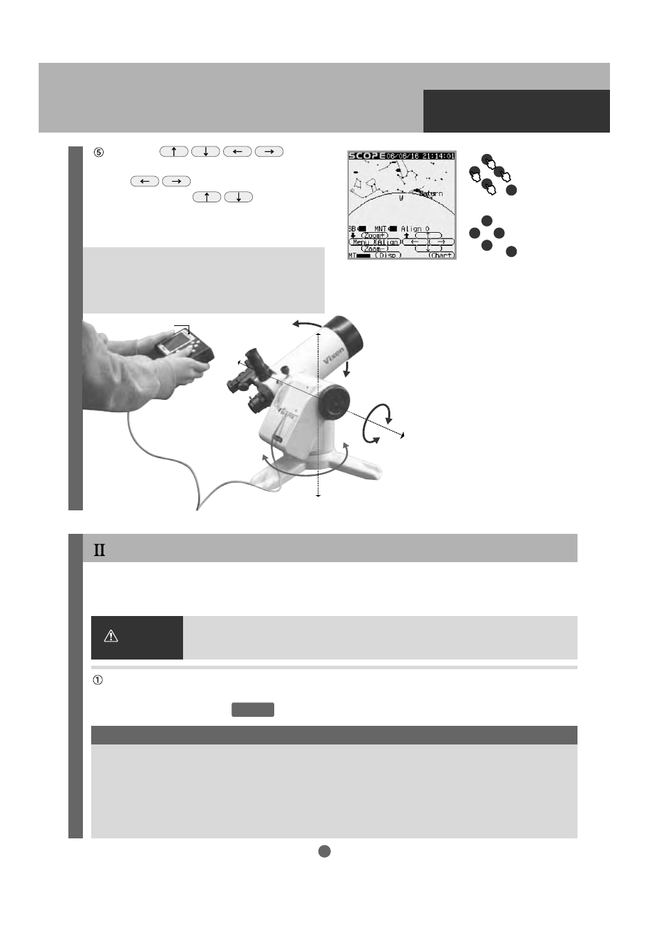 Basic operation, Viewing terrestrial landscape, Hint 2 | Vixen SKYPOD Altazimuth Mount User Manual | Page 23 / 48