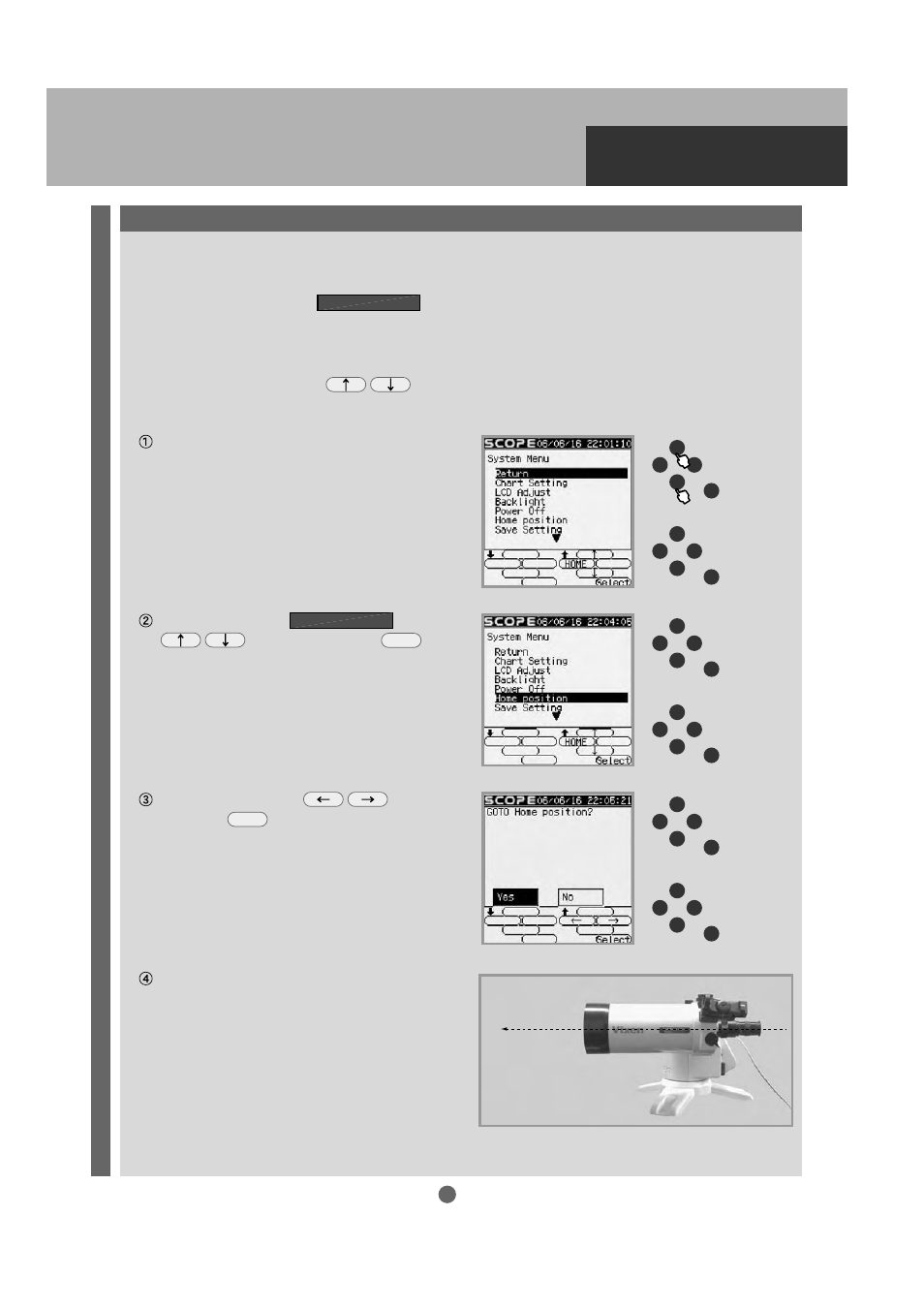 Automatic slewing, About home position hint 22 | Vixen SKYPOD Altazimuth Mount User Manual | Page 43 / 48
