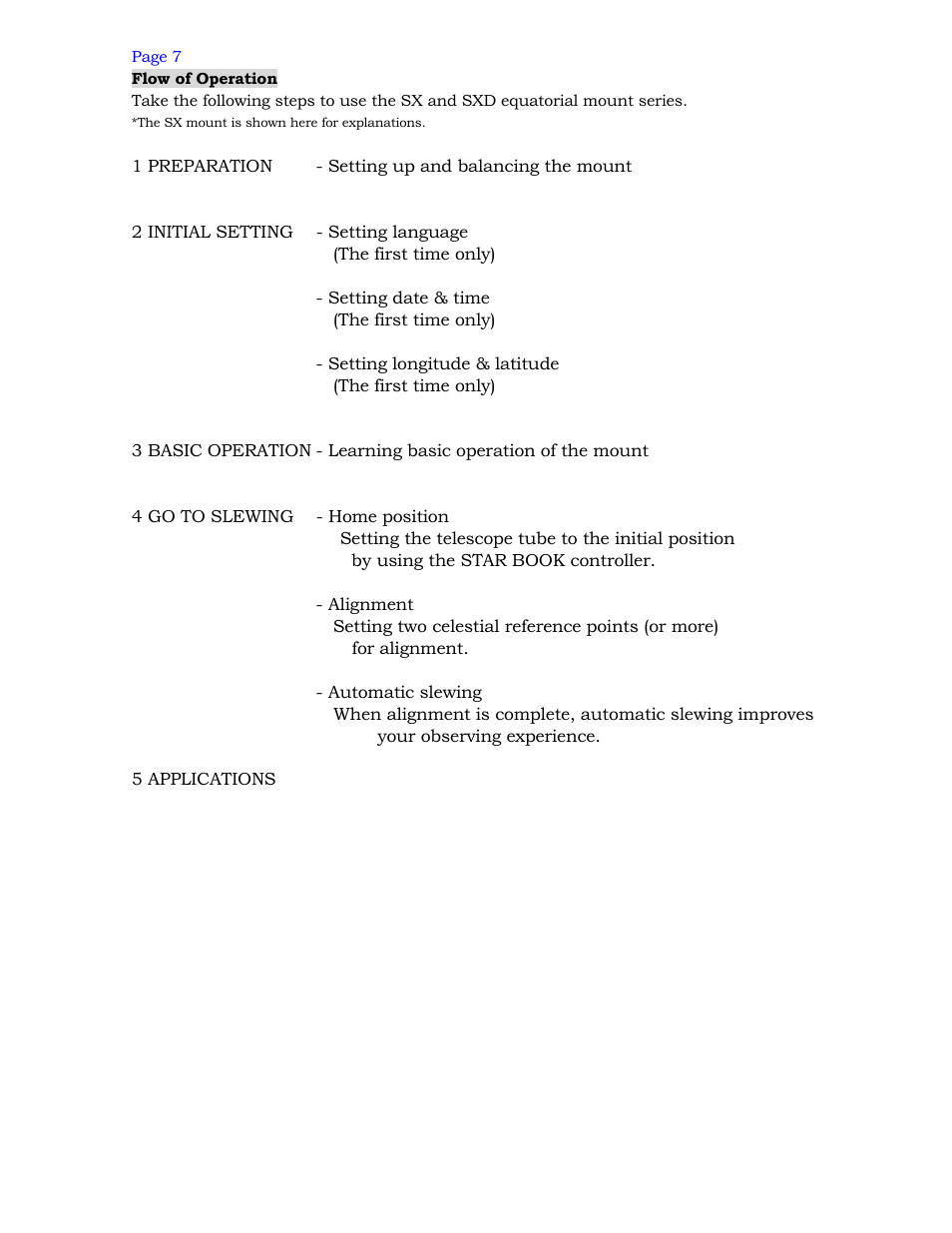 Vixen SPHINX SXD Mount User Manual | Page 7 / 61