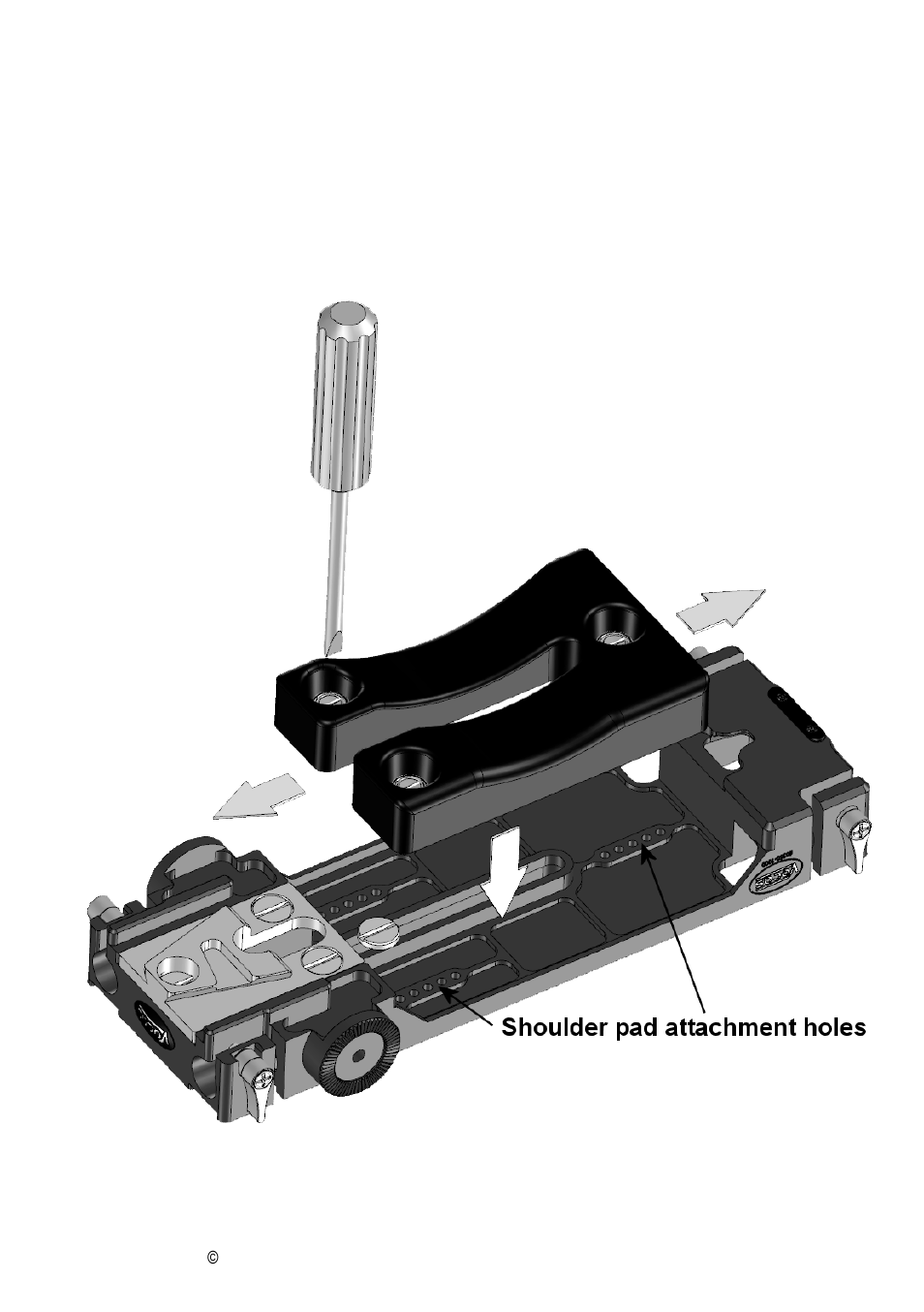 Common directions for using this rail support | Vocas Base plate for Sony PMW-F5/55 User Manual | Page 5 / 8