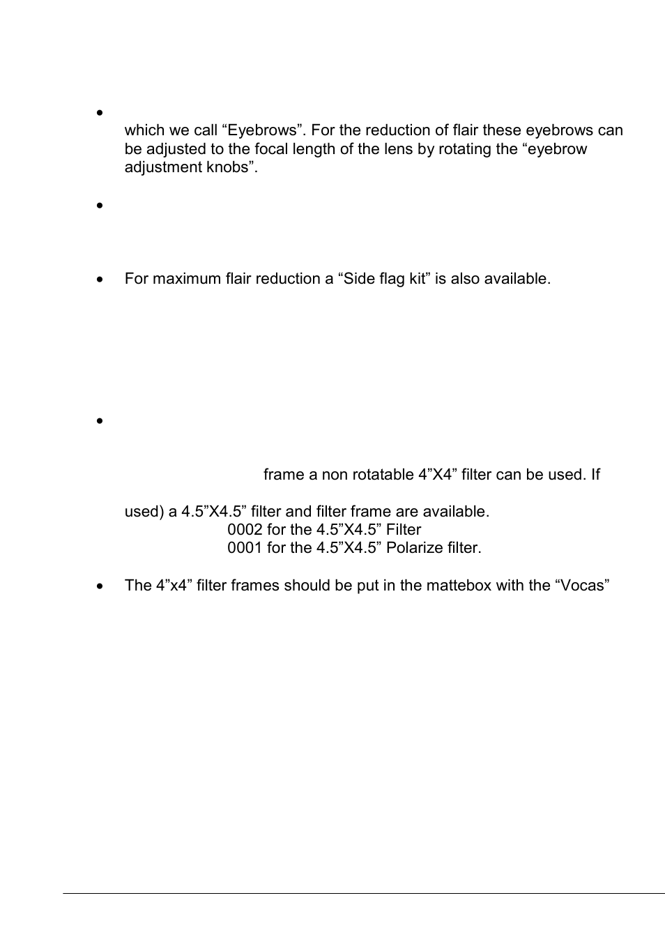 Common directions for using this matte box, Hints for using this mattebox on wide angle lenses | Vocas MB-315 matte box User Manual | Page 4 / 6