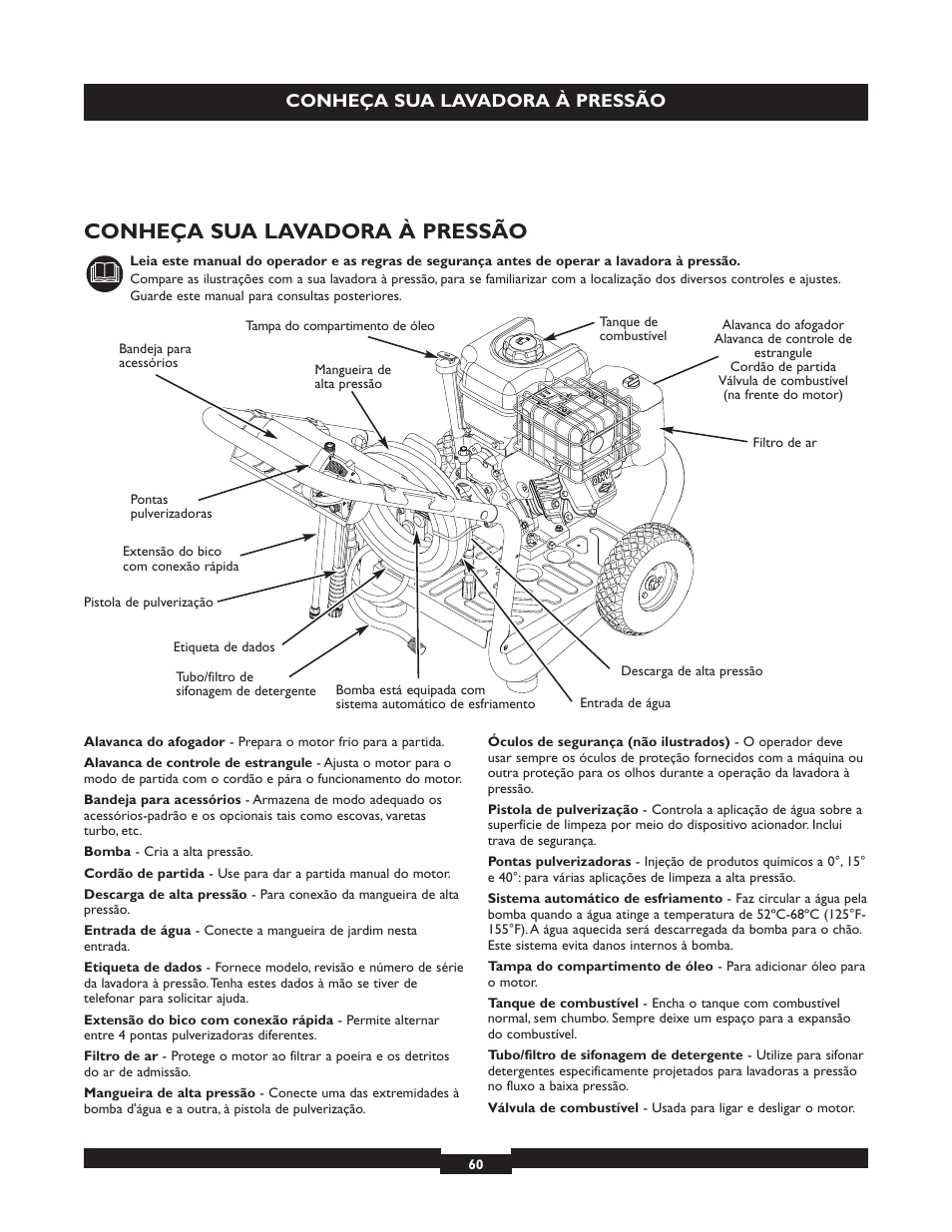Conheça sua lavadora à pressão | Briggs & Stratton 20224 User Manual | Page 60 / 92