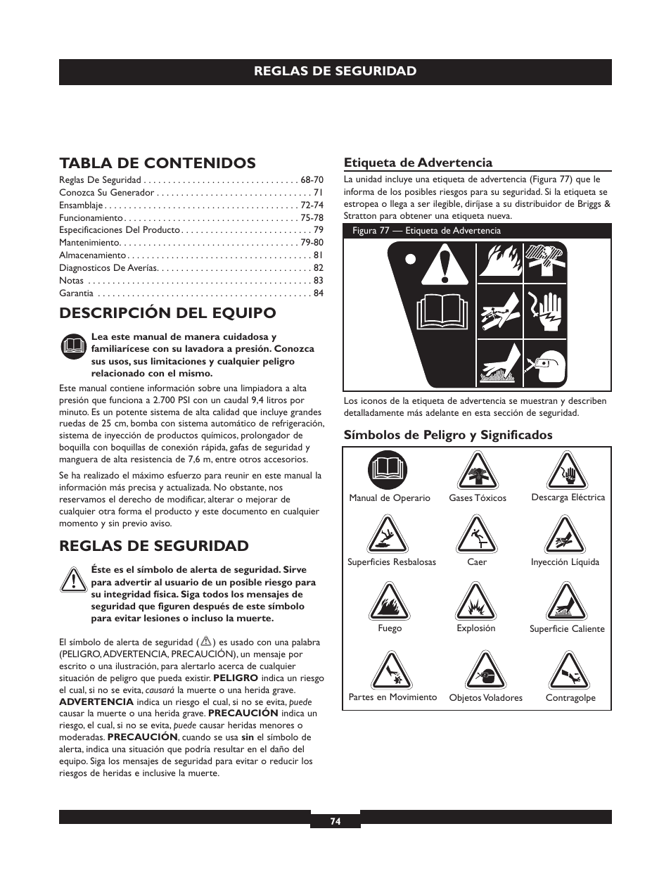 Briggs & Stratton 20224 User Manual | Page 74 / 92