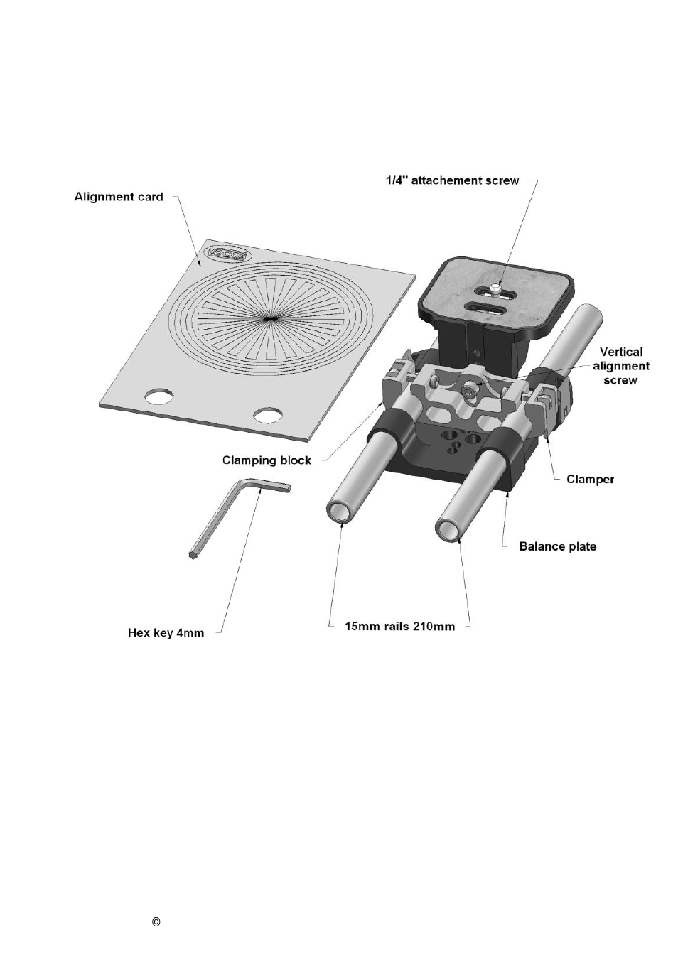 Guide to components | Vocas DSLR Rail support User Manual | Page 3 / 8