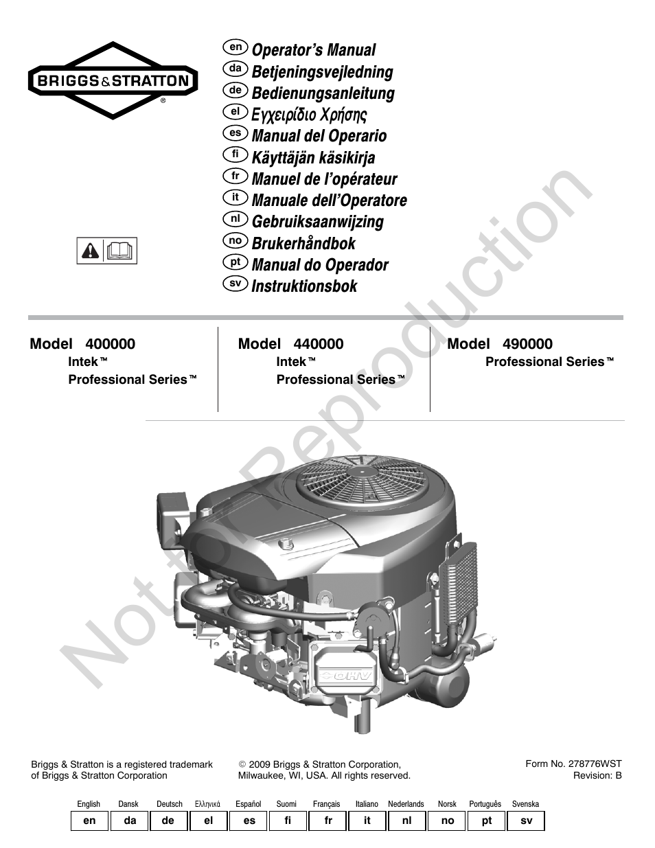 Briggs & Stratton 440000 User Manual | 92 pages