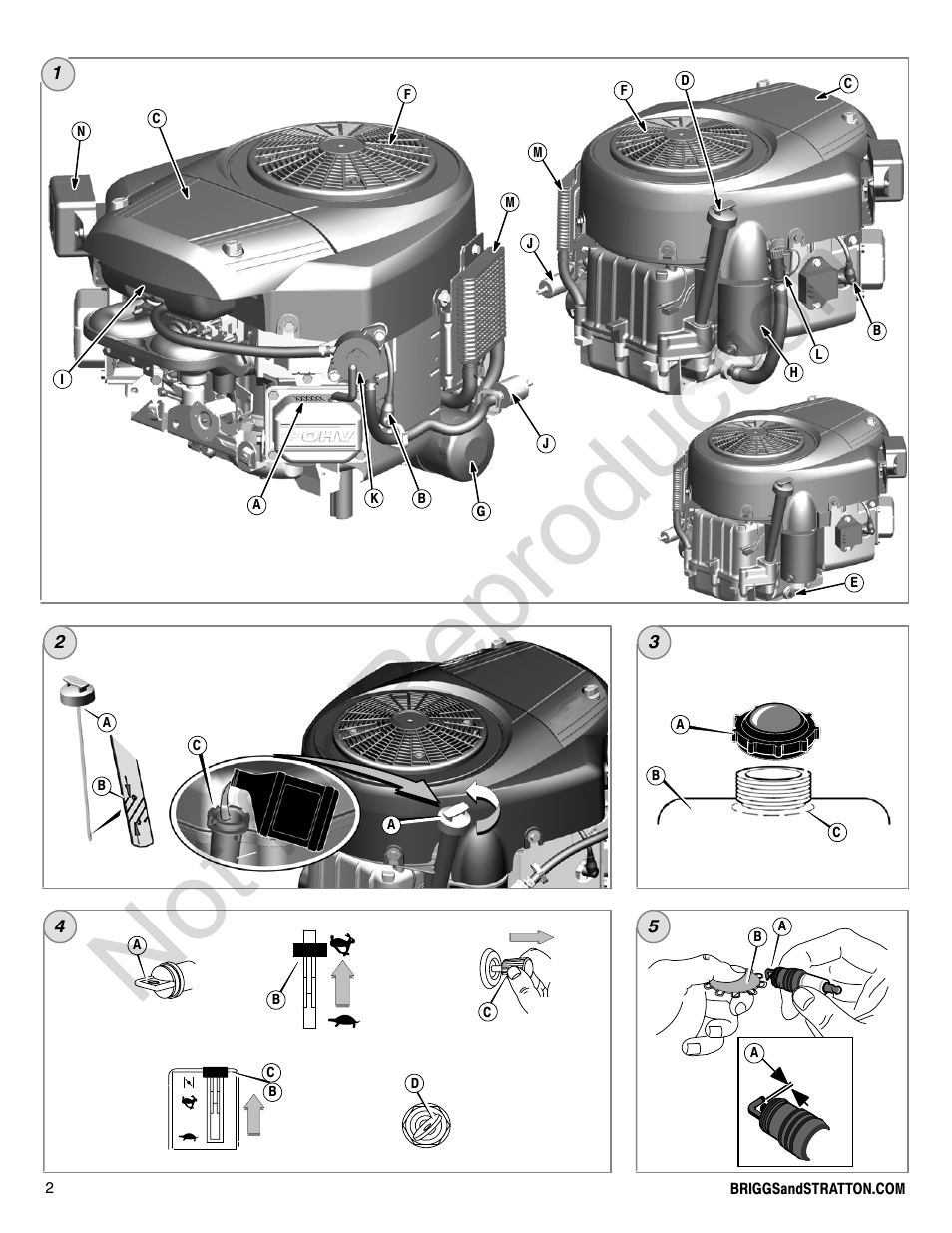 Not for reproduction | Briggs & Stratton 440000 User Manual | Page 2 / 92