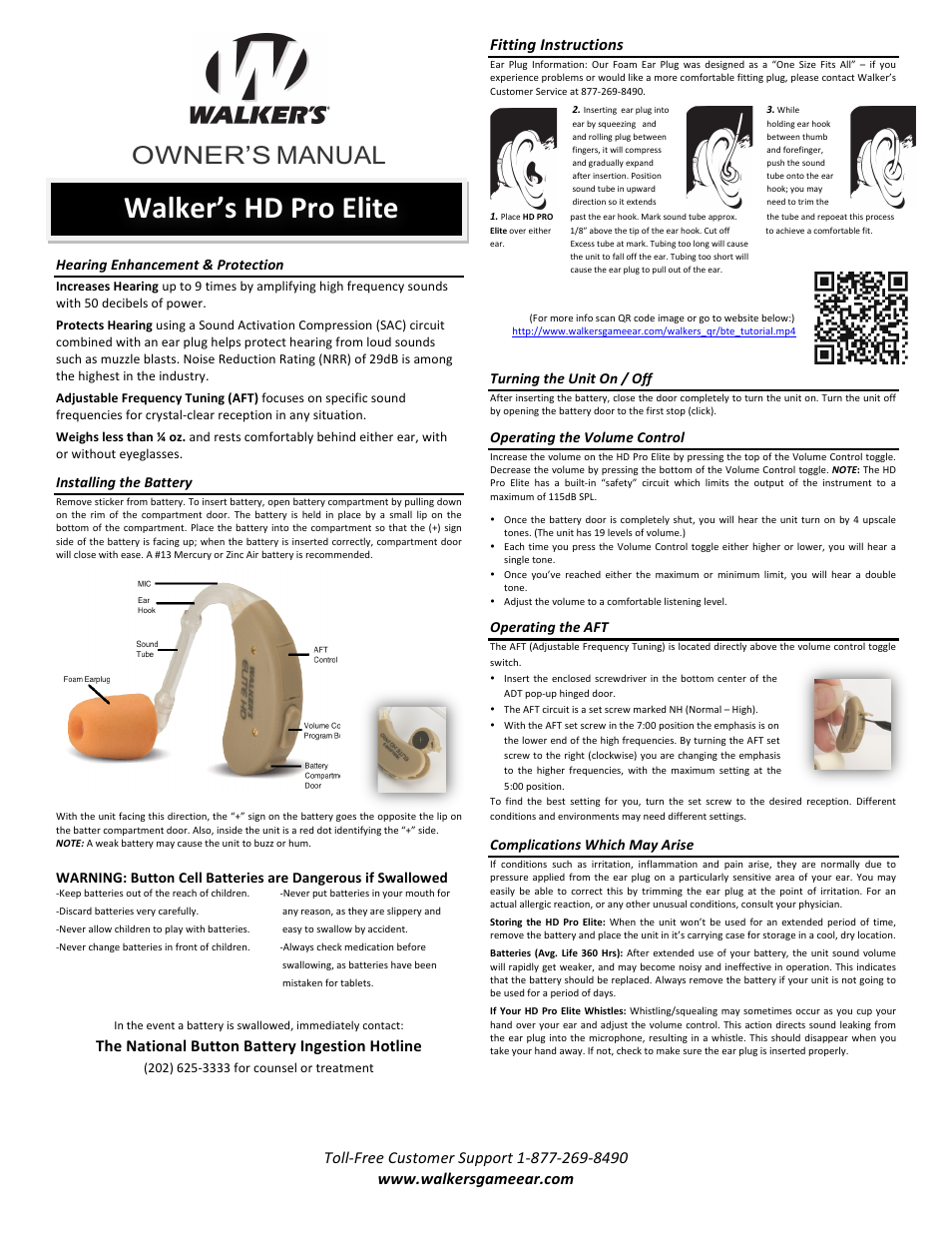 Walker's Game Ear Digital HD Pro Elite User Manual | 3 pages