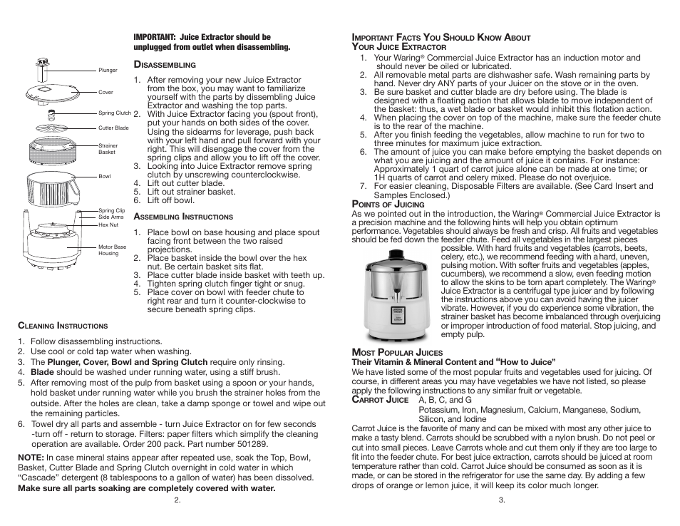 Waring 6001C User Manual | Page 4 / 4