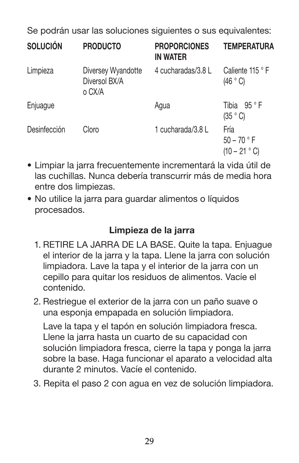Waring CB15VSF User Manual | Page 29 / 50