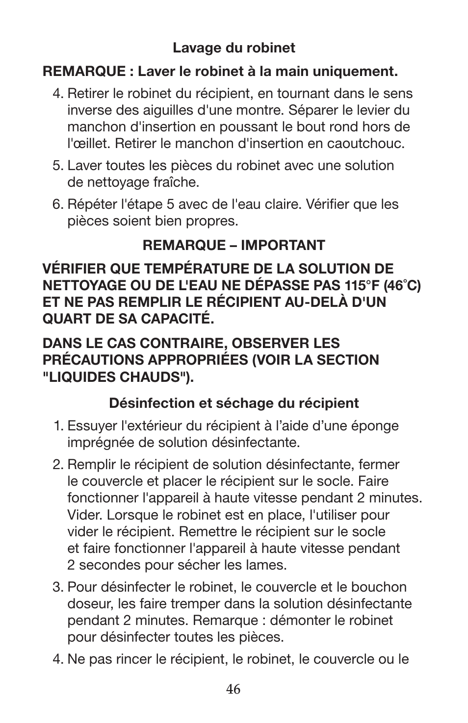 Waring CB15VSF User Manual | Page 46 / 50