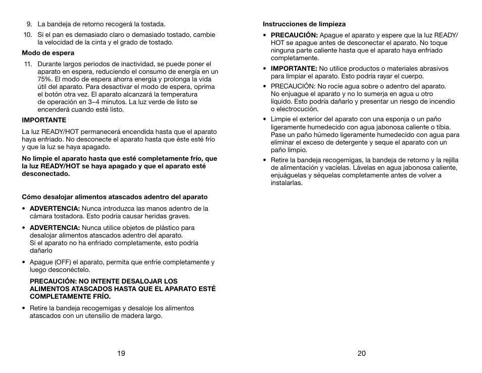 Waring CTS1000B User Manual | Page 11 / 17